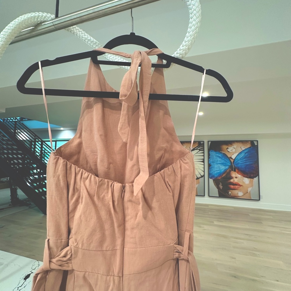 Zara peach salmon pink colored halter neck jump suit. New condition no tags - Picture 5 of 6